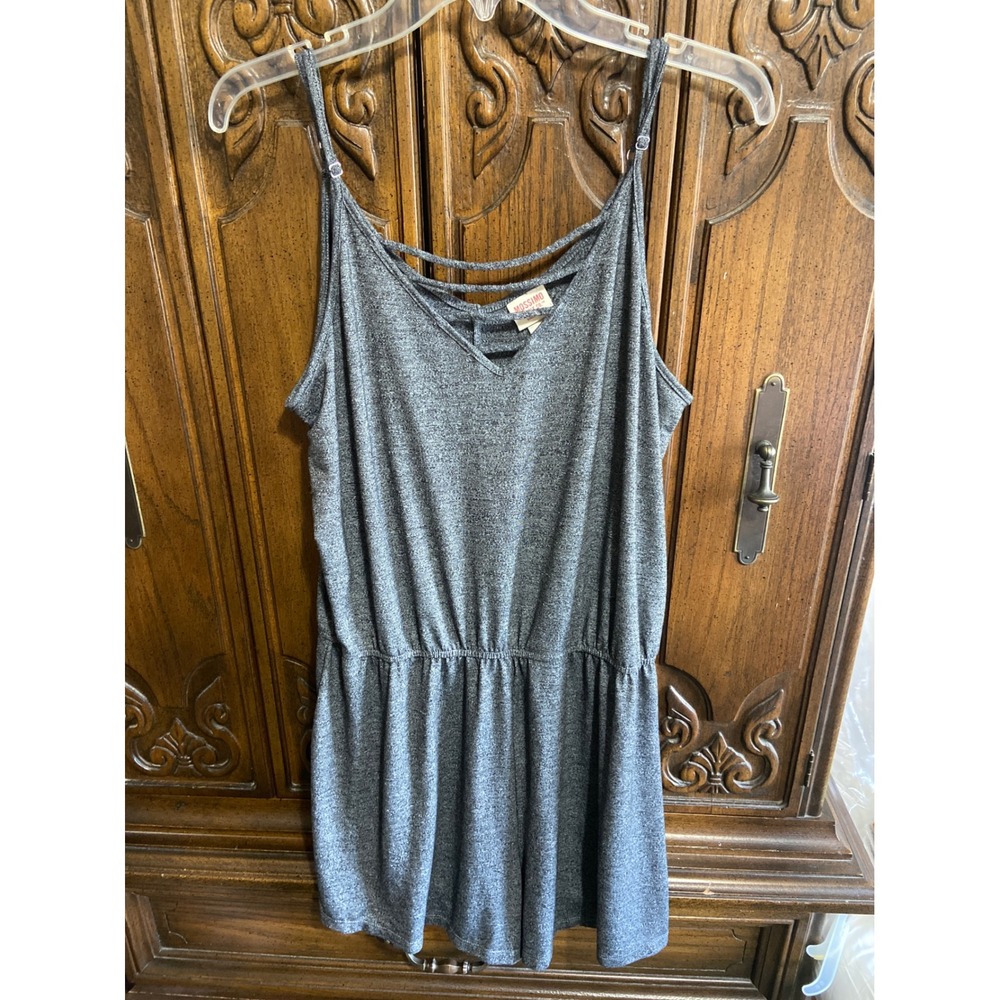 Mossimo Supply Co Womens Heather Gray Strappy V-Neck Caged Romper Size L